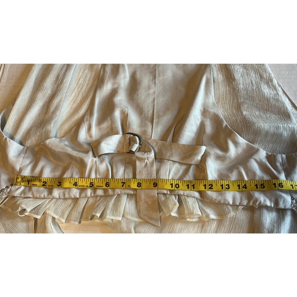 Maverick Fine Western Wear Vest Women’s L Beige Beaded Sequin Chiffon Boho Chic - Picture 12 of 13